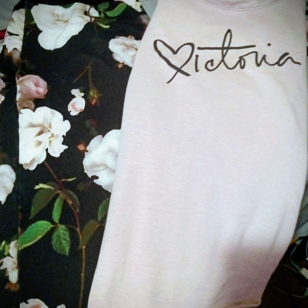 Item#08 Victoria's Secret Pink and Black Floral Pajama Set